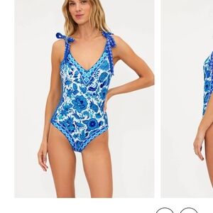 Beach Riot Blue and White Floral One Piece Swimsuit
